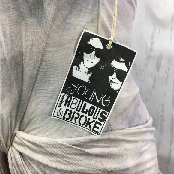 Young Fabulous and Broke Sun Dress Grey/Biege - Picture 5 of 8